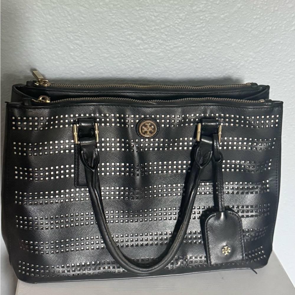 Black Tori Burch Tote Bag